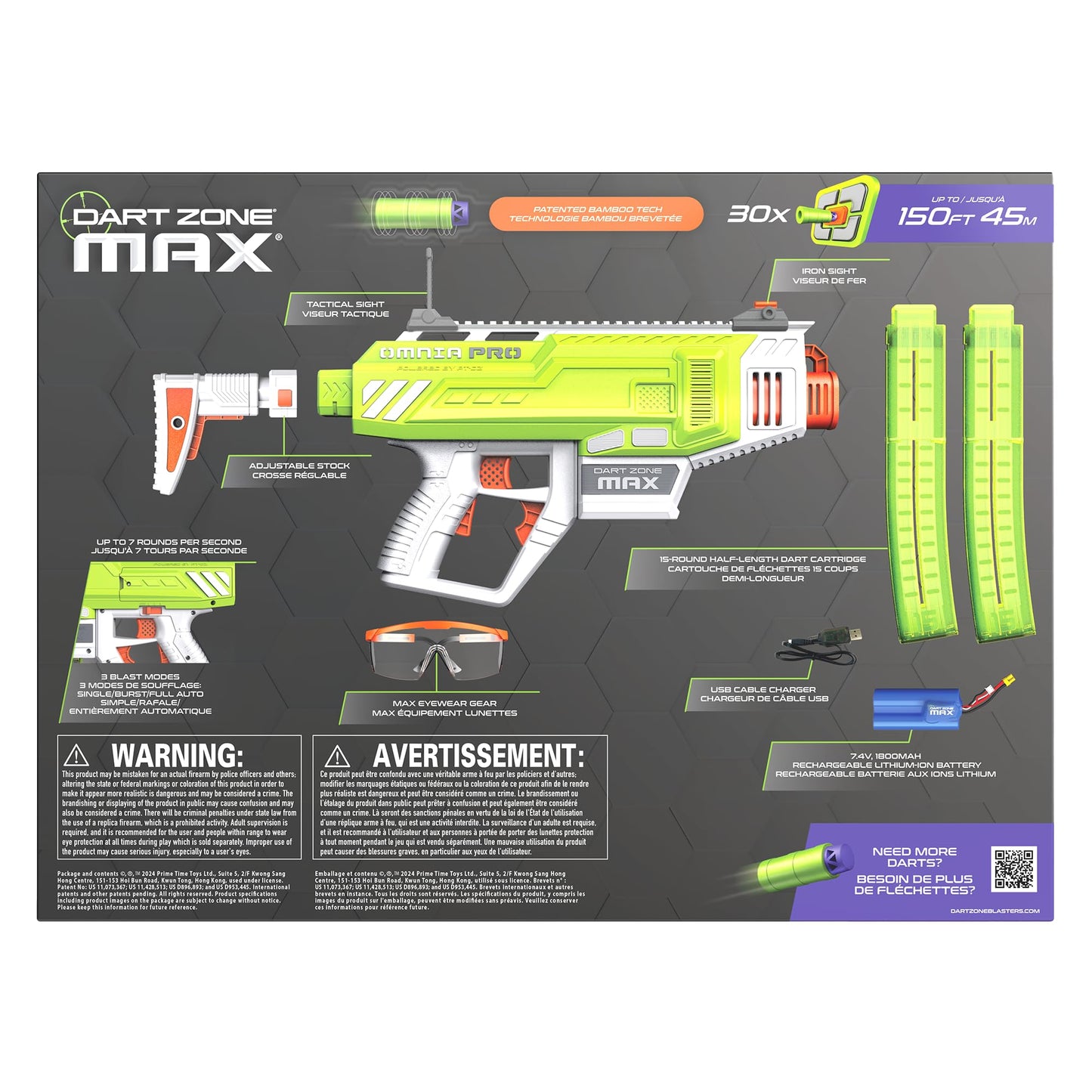 Dart Zone Max Omnia Pro Gen 3 Foam Dart Blaster-150 FPS Full Auto Foam Dart Blaster for Adults-Electric Foam Blaster-Elite Blaster for Ages 14+