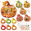 BLSUREFYX 36 Sets Fall DIY Picture Frames Craft Kit 6.8 x 6.3 Inch Autumn Pumpkin Photo Frames Ornaments with Autumn Stickers for Thanksgiving