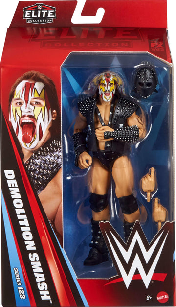 Mattel WWE Elite Action Figure & Accessories, Series #123 Set, 6-inch Collectible Demolition Smash with 25 Articulation Points & Swappable Hands