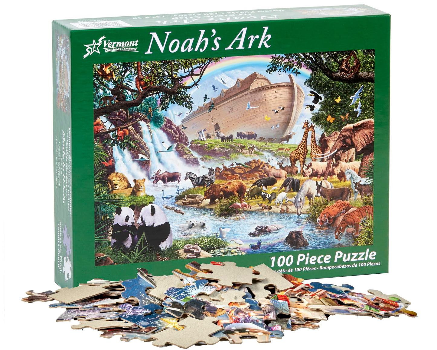 Vermont Christmas Company Noah's Ark Jigsaw Puzzle 100 Piece, Large Pieces Perfect for Kids and Seniors