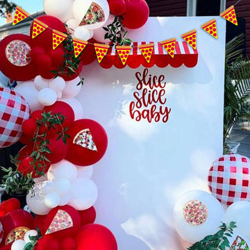 GIOGUK 11Pcs Italian Pizza Picnic Birthday Party Garland Banner
