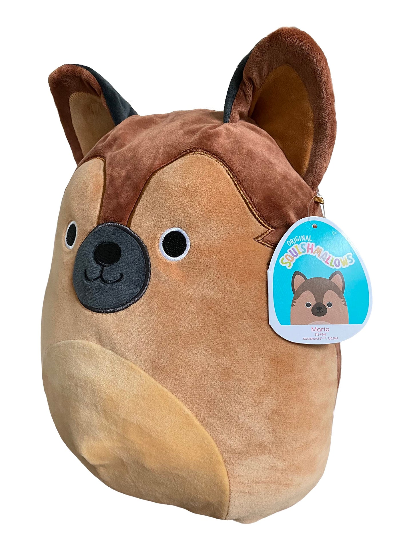 KellyToy Squishmallow 12” Mario The German Shepard Puppy Dog Plush Pillow