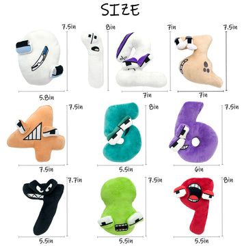 yohica 10PCS Nume Lore Plush Throw Pillow Plush Toy,Nume Plush 0-9 Stuffed Figure Doll for Kids and Adults,Birthday Choice for Fans Gifts