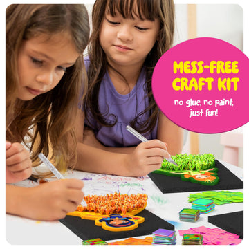 Dan&Darci Jab Jab Art Magical Princesses Kit - Gifts for 5 Year Old Girls - Arts and Crafts for Kids Ages 4-8, 4-6 - Mess-Free Craft - Birthday Gift