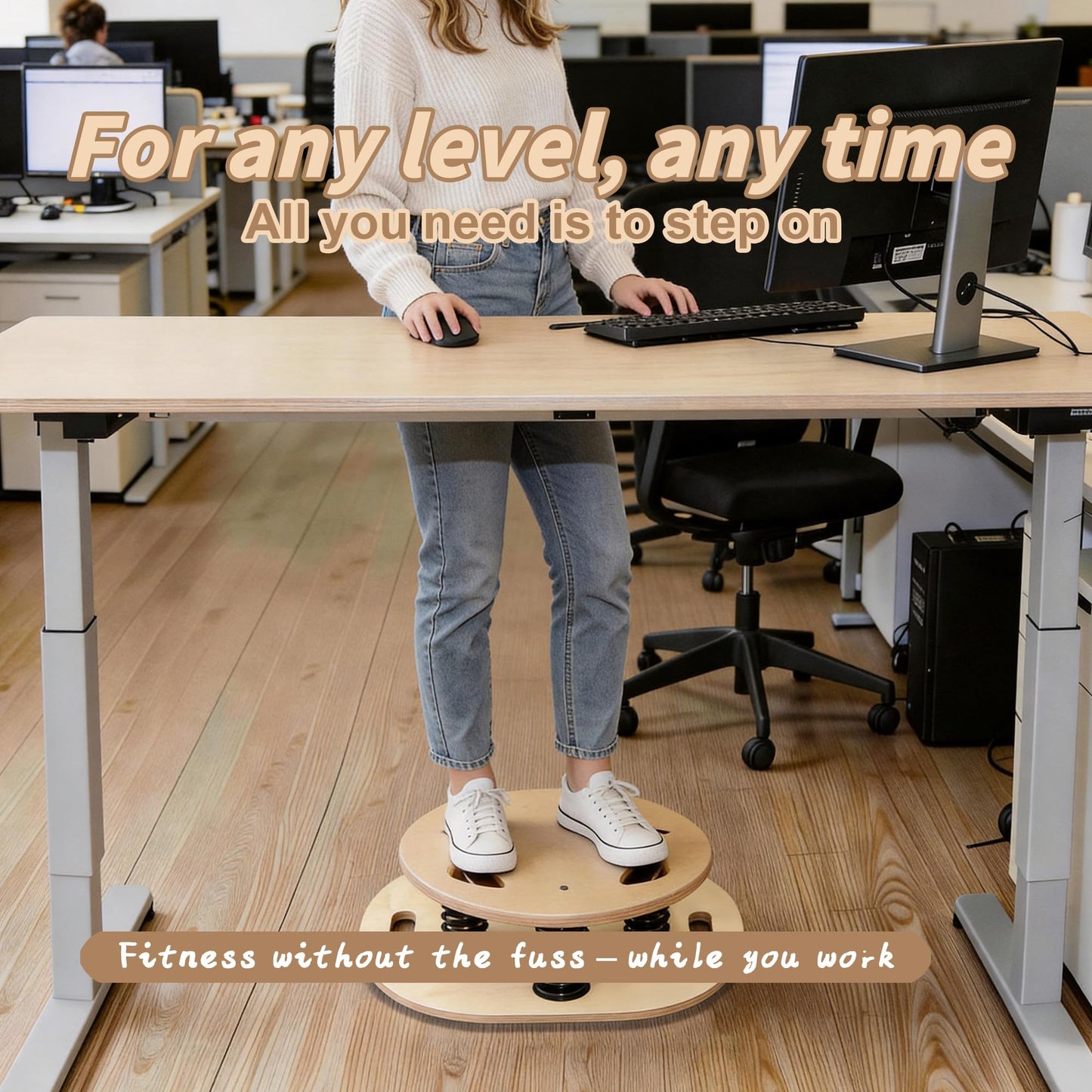 Wooden Balance Board - 400 lbs Capacity 360° Dynamic Spring Rebound Wobble Board Exercise Equipment Balance Trainer for Adults Kids Core Strengthening