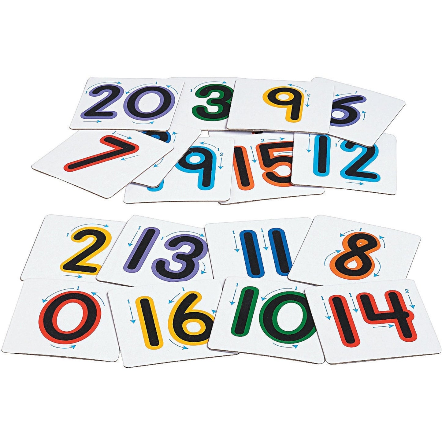 Fun Express 3.5" x 3.5" Cardboard Sensory Number Cards - 21 Pieces - Fun & Educational Learning Activities for Kids