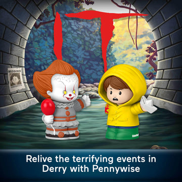 Little People Collector IT Movie Special Edition Set for Horror Fans, Pennywise & Georgie Figures in a Display Package
