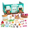 Li'l Woodzeez General Store Dollhouse Playset, 72 Pieces Storybook, Medium