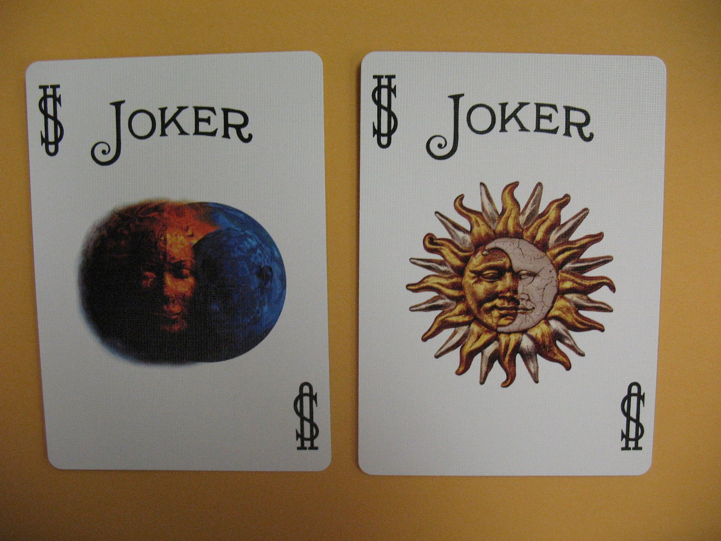 USPC Bicycle Yellow Trace Playing Cards Sun Moon Design