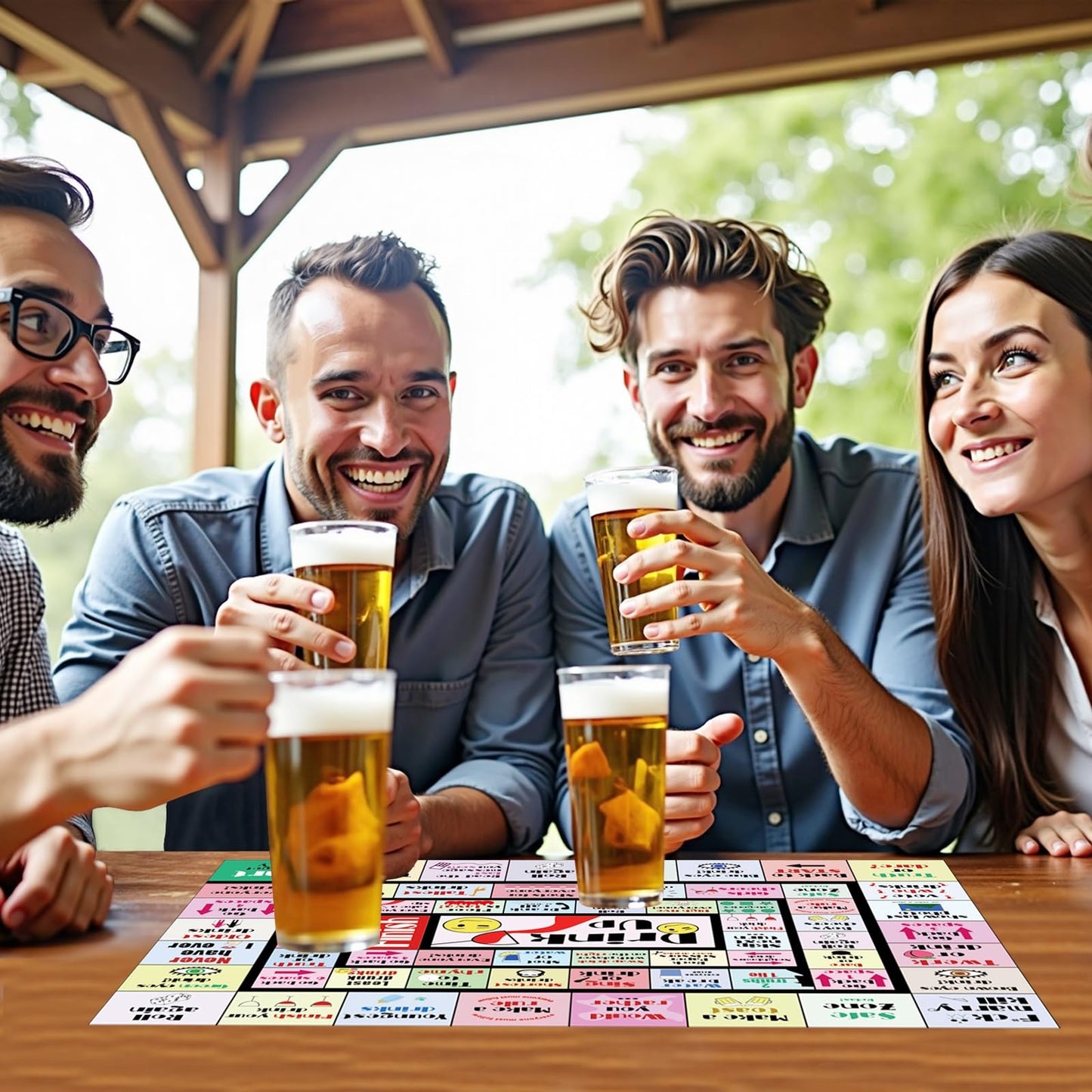 gzaymng Drinking Board Games for Adults, Leather Mat Drinking Board Game, Hilarious Party Games for Bachelorette, Tailgate Night (2-8 Players, Age