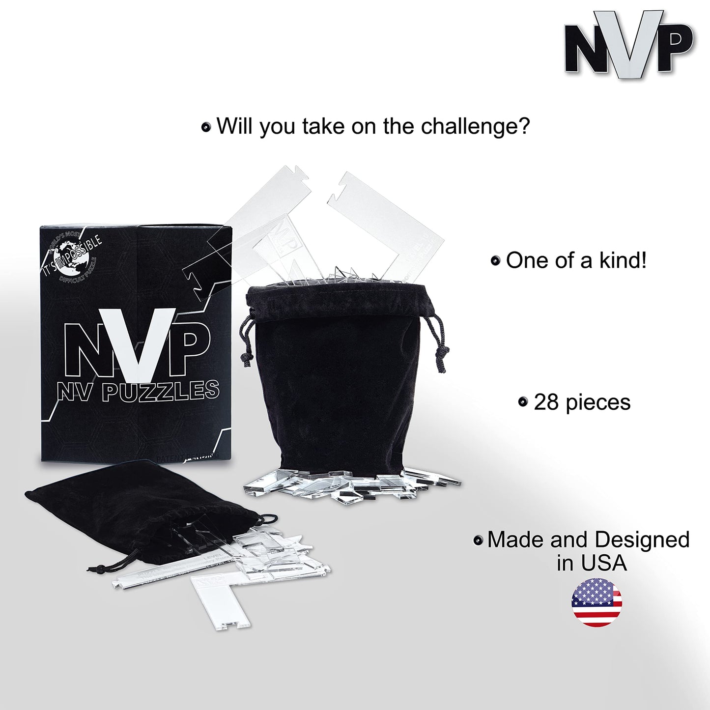 Brain Teaser Puzzles for Adults -by NVP Puzzles- The Most Difficult Clear Puzzle Level 10 You Will Attempt. Great for Hours of Family Fun, Hard