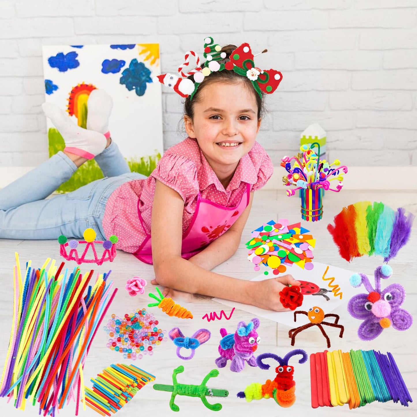 Itopstar Arts and Crafts Supplies Kit Craft Set for Kids-Art Supplies Kids Art Supplies for Preschool, Homeschool and Kindergarten DIY Crafting