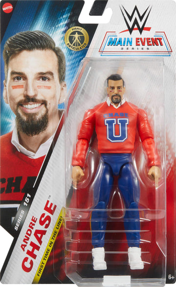 Mattel WWE Andre Chase Action Figure, Main Event Series #151 6-inch Collectible with 10 Articulation Points & Life-Like Look