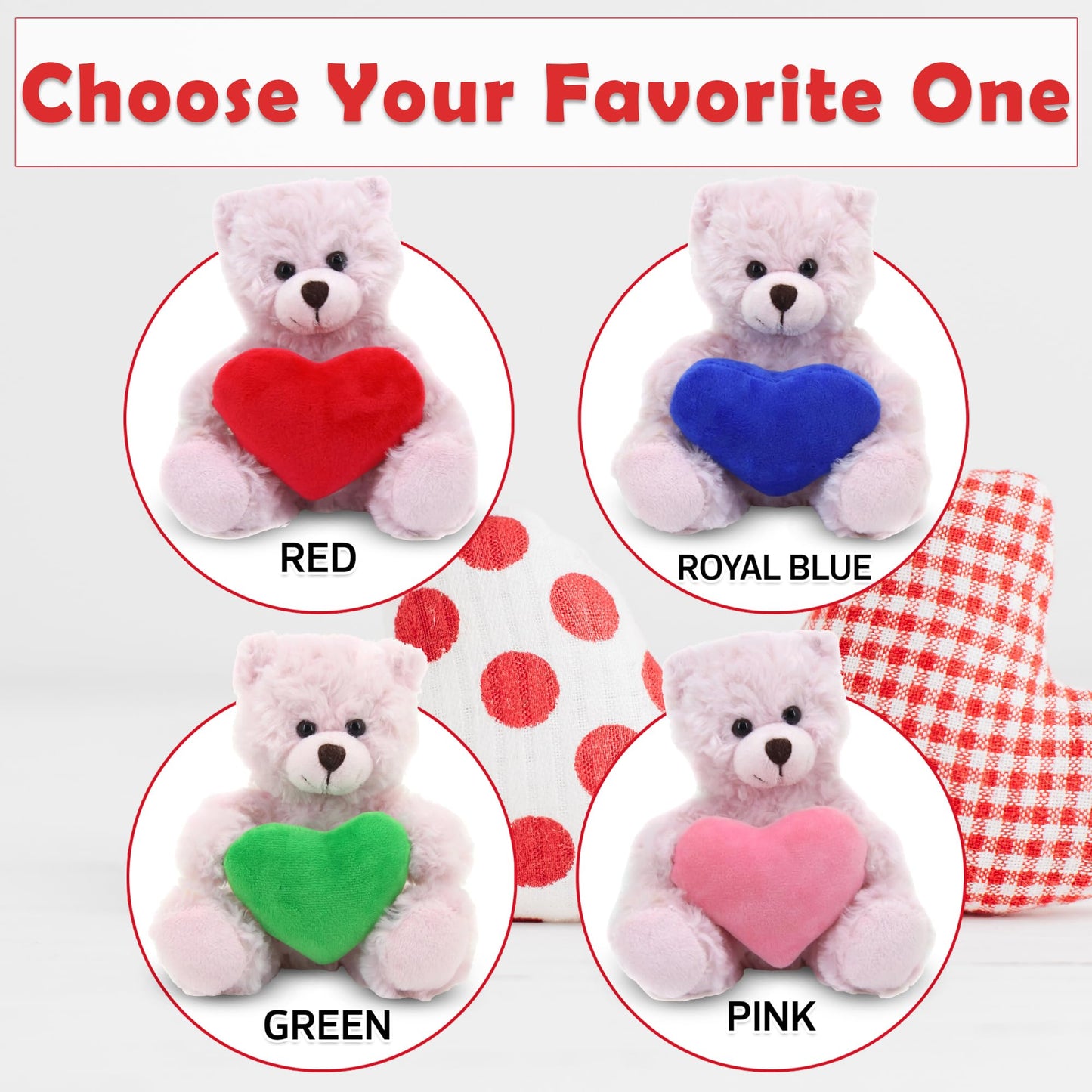 Plushland Pink Teddy Bear with Customized Message on Embroidered Heart, Stuffed Animal Plush Toys- Valentine Personalized Gift for Girls, Boys