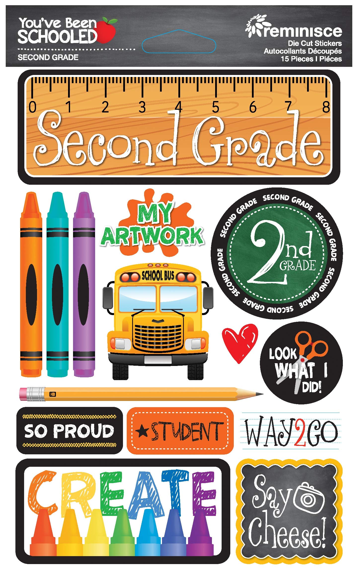 Reminisce BEEN SCHOOLED STCKRS 2ND GRADE, us:one size