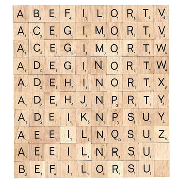 DSYJ 100 Pcs Wood Scrabble Tiles Scrabble Letters 1 Complete Sets of Wood Tiles - Clever and Delights Perfect for Crafts, Letter Tiles, Spelling