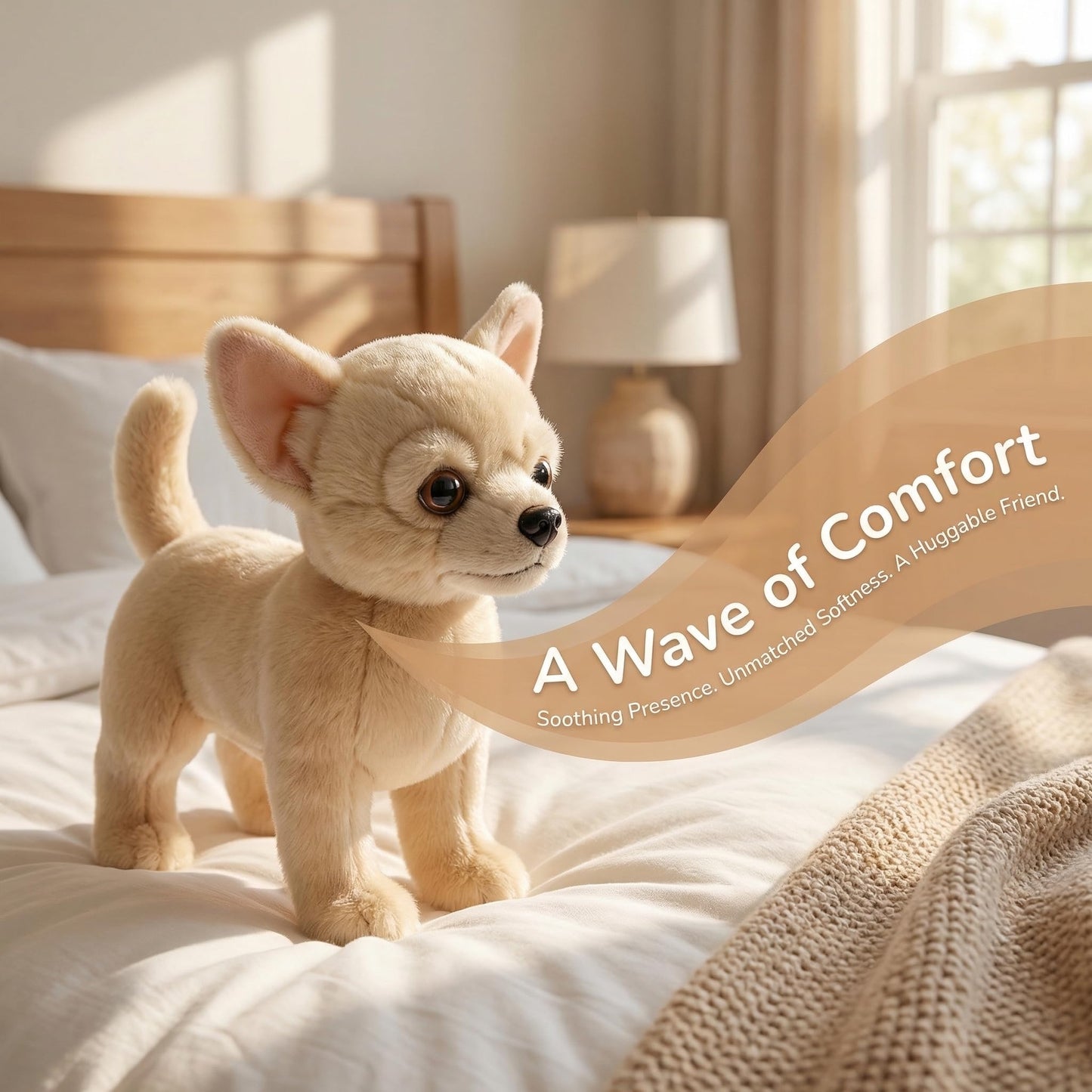 Tiny Heart Cute Chihuahua Stuffed Animal, Dog Plush Toy 10inch Puppy Super Soft Realistic Chihuahua Plush Home Decor Gifts for Kids Boys and Girls