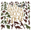 Tim Mee Toy TimMee Prehistoric Plastic Dinosaur & Caveman Figures - Tan, Rust, & OD Green 73pc