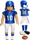Blue Football Uniform 6pc for 18-Inch Dolls | Premium Quality & Trendy Design | Dolls Clothes