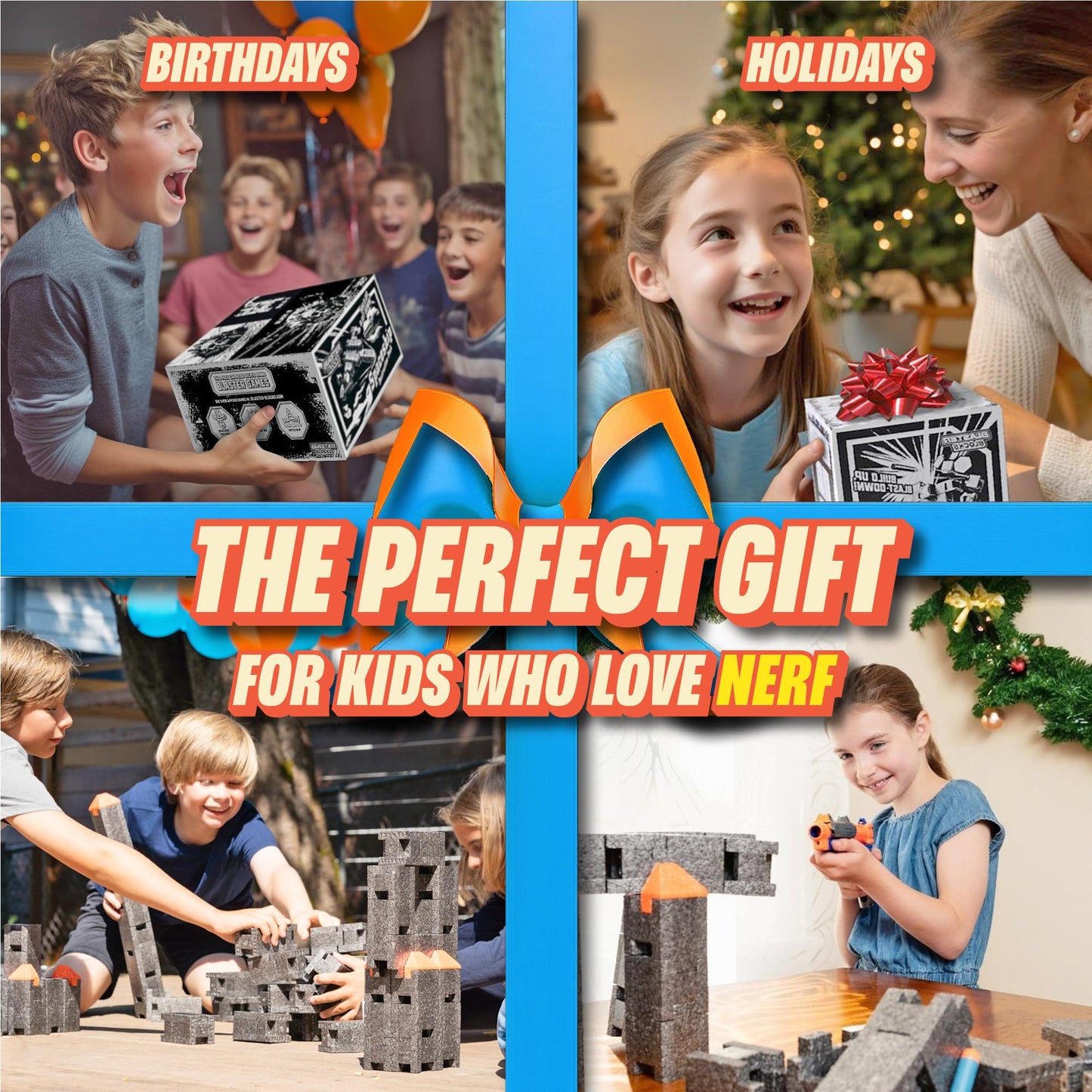 Blaster Blocks: Castle Pack - Buildable & Destroyable Targets for Nerf Guns - for Kids Aged 6+ - Extreme Target Game & Challenge - Fun Shooting