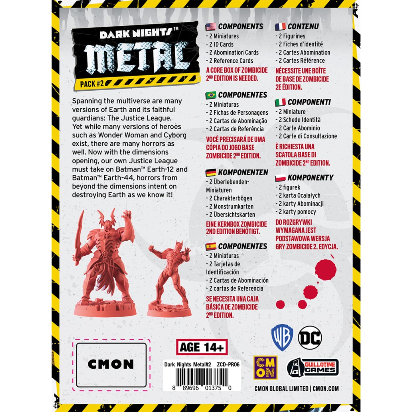 CMON Zombicide Dark Night Metal Pack #2 - Face Horrors Beyond The Dimensions with The Justice League! Cooperative Strategy Board Game, Ages 14+, 1-6