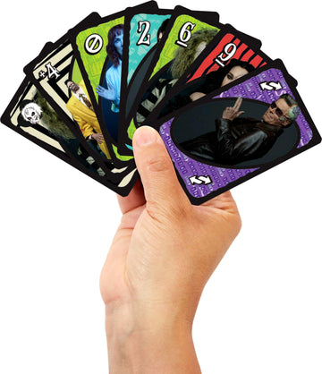 Mattel Games UNO Beetlejuice Beetlejuice Card Game for Kids, Adults & Family with Deck & Special Rule Inspired by The Movie