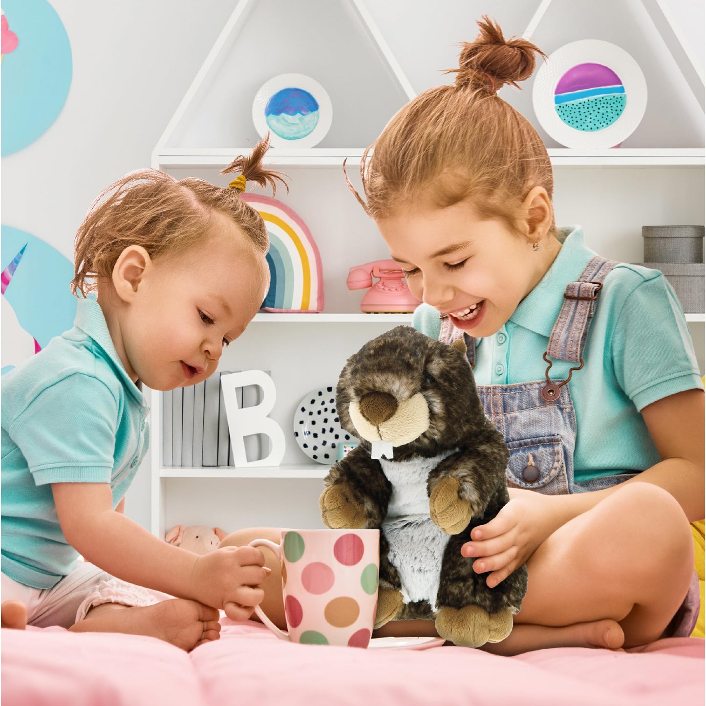 DolliBu Wild Marmot Plush Animal - Super Soft Stuffed Animal Marmot, Adorable and Cute Animal Playtime Plush Toy, Wild Life Stuffed Animals for Kids