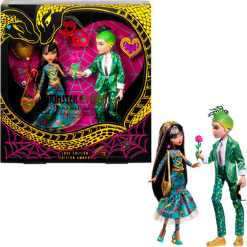 Monster High Howliday Love Edition Dolls, Cleo De Nile & Deuce Gorgon Collector 2-Pack with Valentine's Accessories & Displayable Packaging