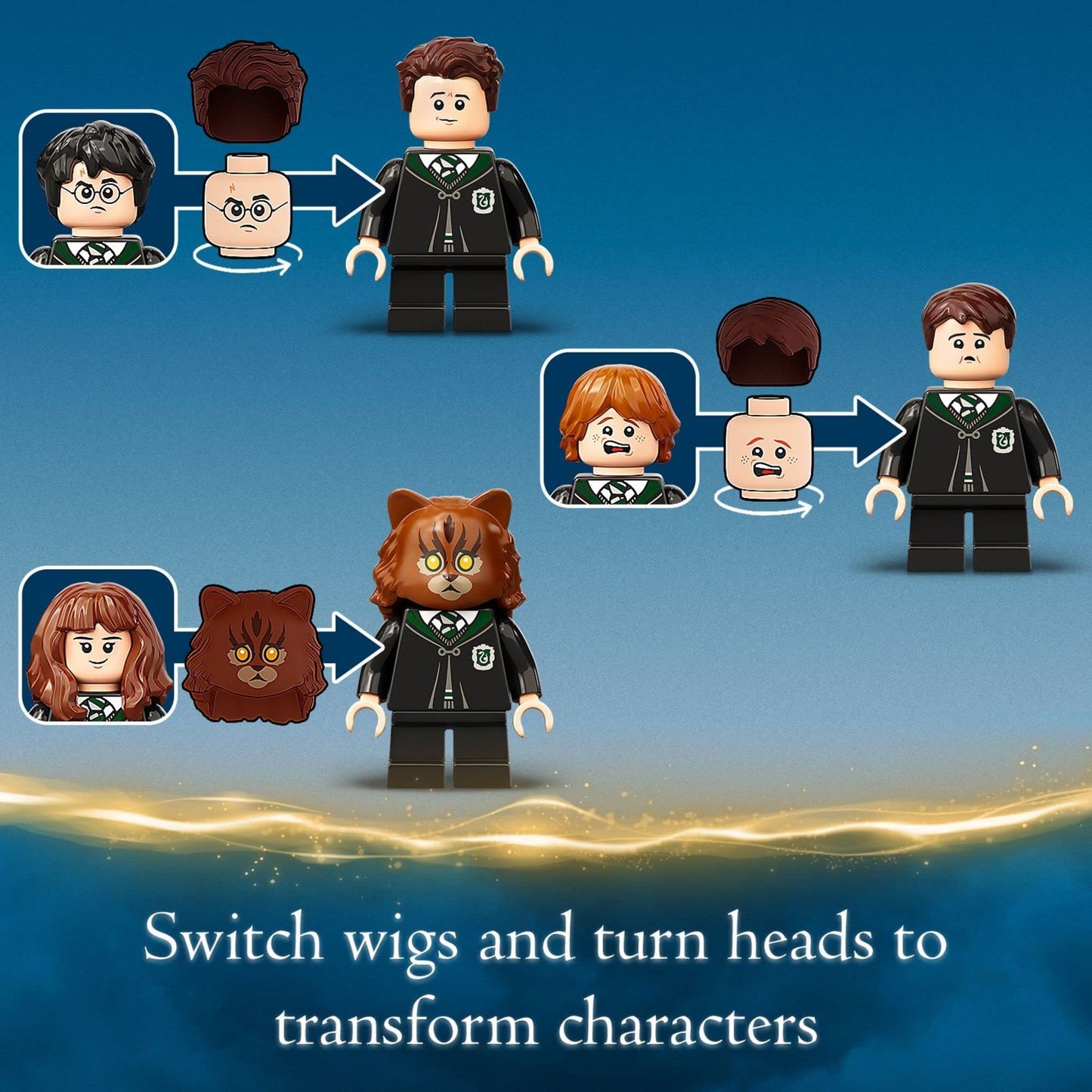 LEGO Harry Potter Hogwarts: Polyjuice Potion Mistake 76386 Moaning Myrtle's Bathroom with Ron Weasley and Hermione Grainger Minifigures, Gift Idea