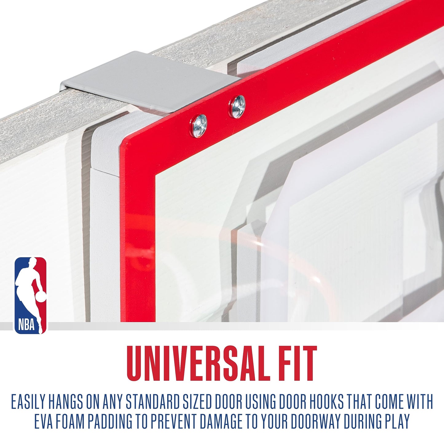 Franklin Sports NBA Over the Door Mini Basketball Hoop - Kids Custom NBA Team Indoor Mini Hoop with All 30 Team Stickers - Fan Shop Basket for Bedroom