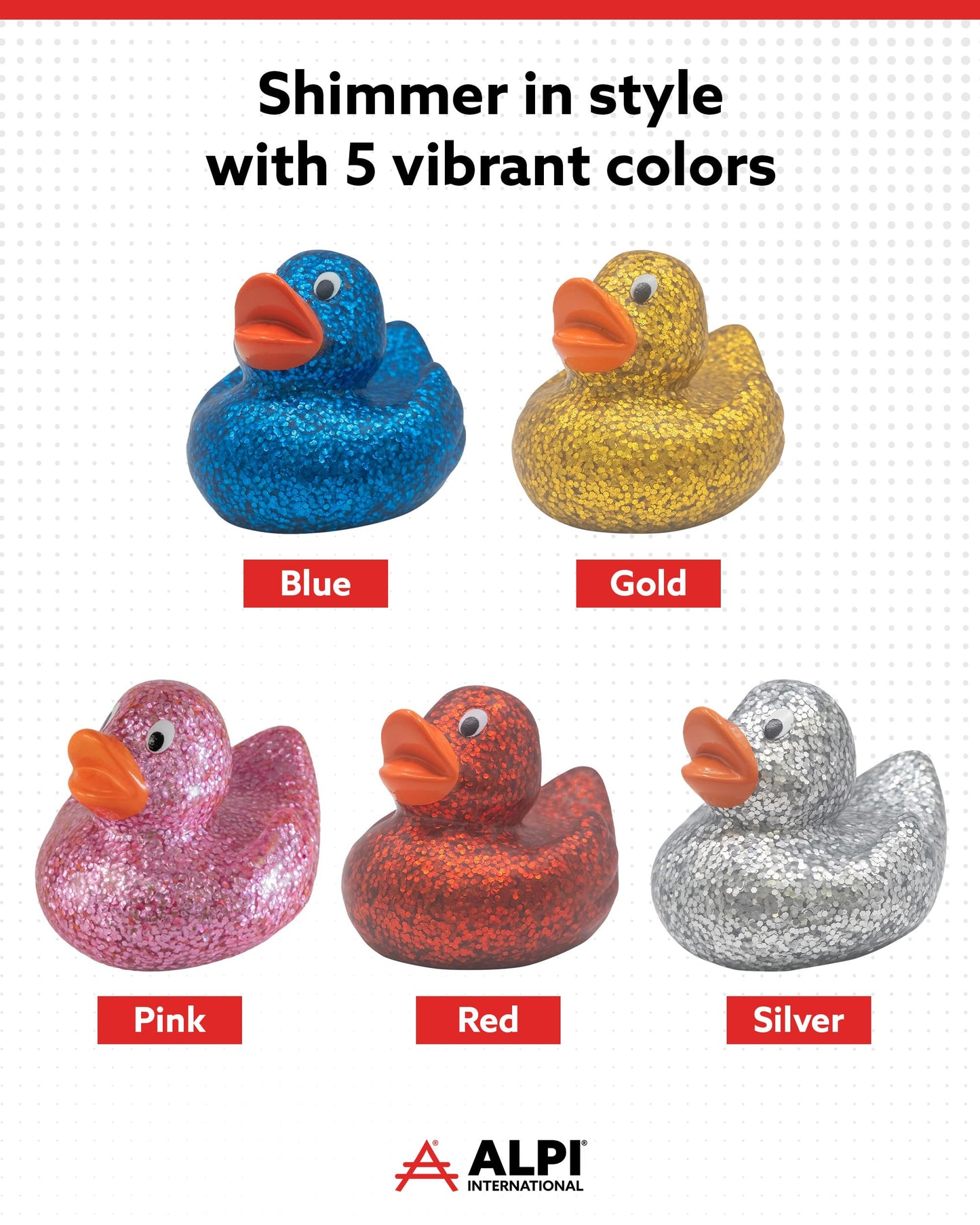 Alpi Glitter Ducks Gold Bath Toys