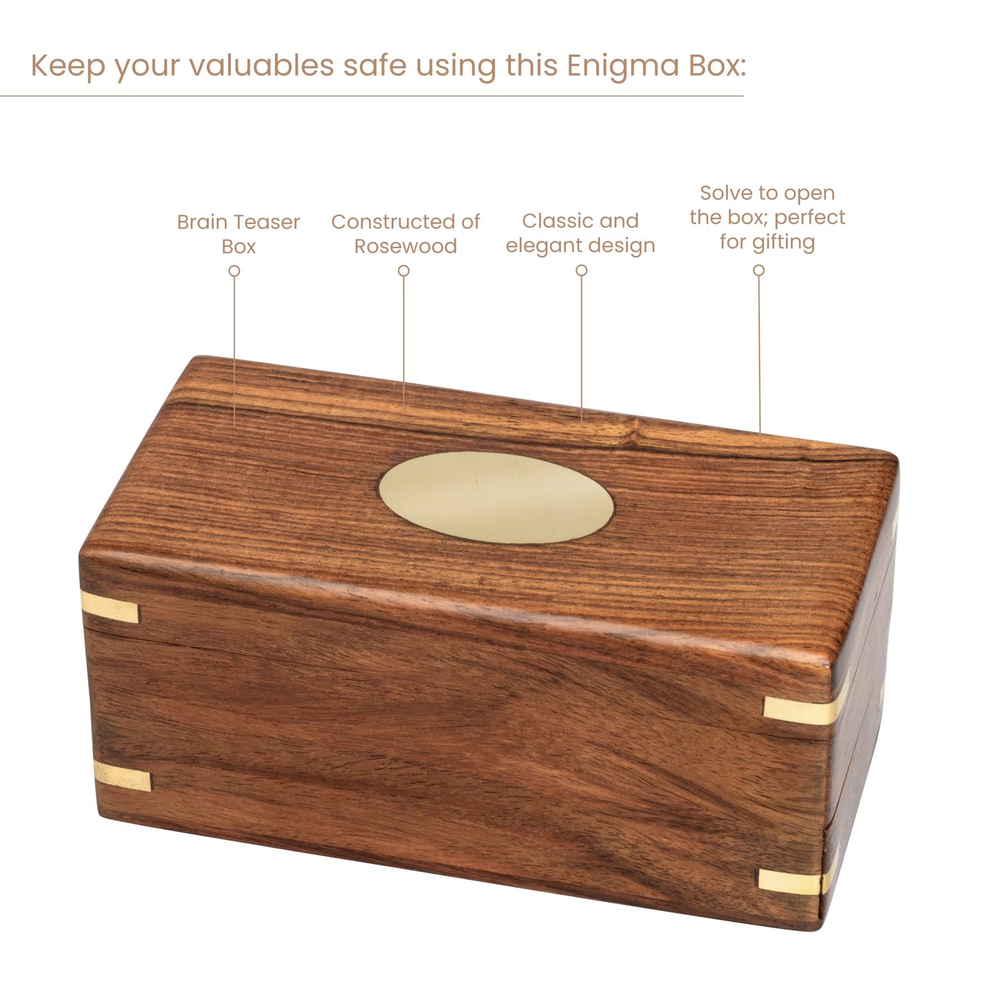 Bits and Pieces - Secret Enigma Puzzle Box - Camouflage Your Cash Money Holder - Brain Teaser - Wooden Secret Compartment Brain Game