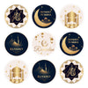 KYMY 180pcs Ramadan Stickers, Ramadan Eid Mubarak Circle Stickers, Islamic Muslim Ramadan Kareem Party Decorations, Round Ramadan Mubarak Sticker