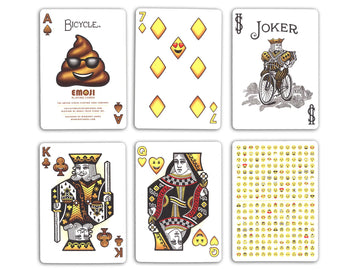 Fournier Bicycle Emoji Playing Cards - 54 Poker Cards (52 + 2 Jokers) - Standard Size - Embossed Cardboard - Polychrome Case - Collectors, Magicians
