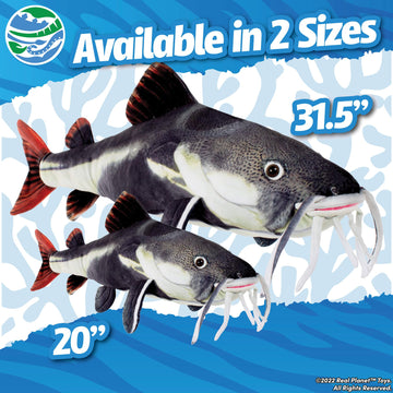 Real Planet™ Black Catfish Realistic Plush Stuffed Animal