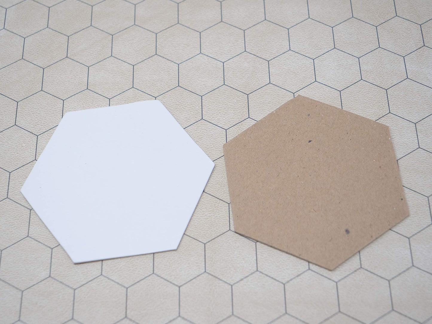 Hedral Value Pack of 24- Blank 3.5" Uncoated Chipboard Hexagon Hex Board Game Tiles Counters Markers Chits DIY D&D