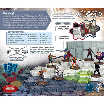 Renegade Game Studios G.I. Joe Heroscape Rumble at The Rift Tactical Board Game, Battle Box with 8 Miniatures & Modular Hex Terrain