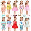 MSYO 10 Sets 20 Pcs Doll Clothes & Accessories for 17-18 Inch Dolls | Girl Doll Outfits with Dresses, Swimwear, Pajamas, Hats & Hair Clips