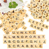 PINOWU 200pcs Wooden Letter Tiles for Scrabble Crossword Game Wood Scrabble Letters Replacement for DIY Craft Gift Decoration Scrapbooking and Making
