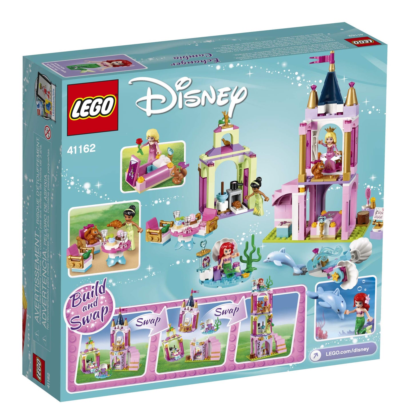 LEGO Disney Aurora, Ariel and Tiana’s Royal Celebration 41162 Building Kit (282 Pieces)