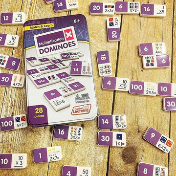 Fun Express Multiplication Dominoes Set - Educational - 28 Pieces