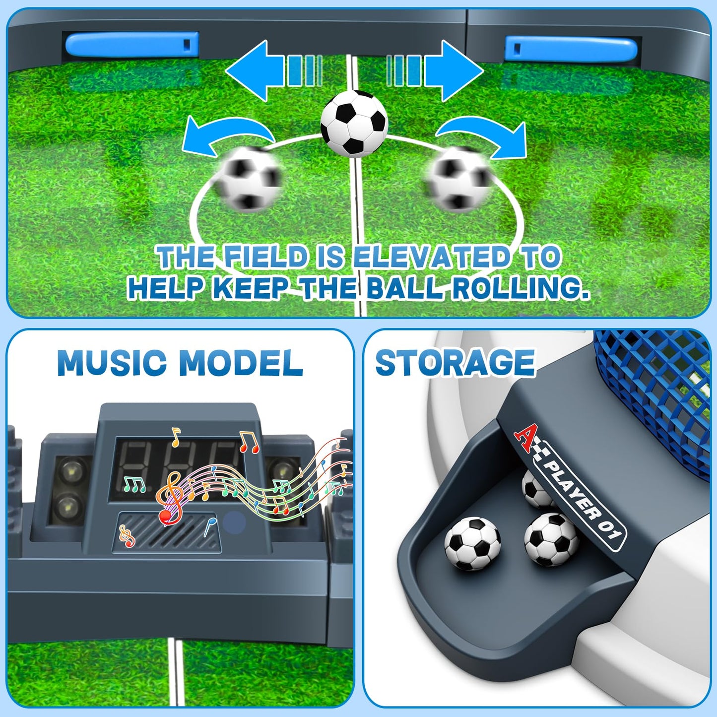 Mini Foosball Table Game for Kids Electronic LED Scoreboard Soccer Game Set Gifts Boys Toy Football Games Board Indoor Sports Game Birthday Gift 3 4 5