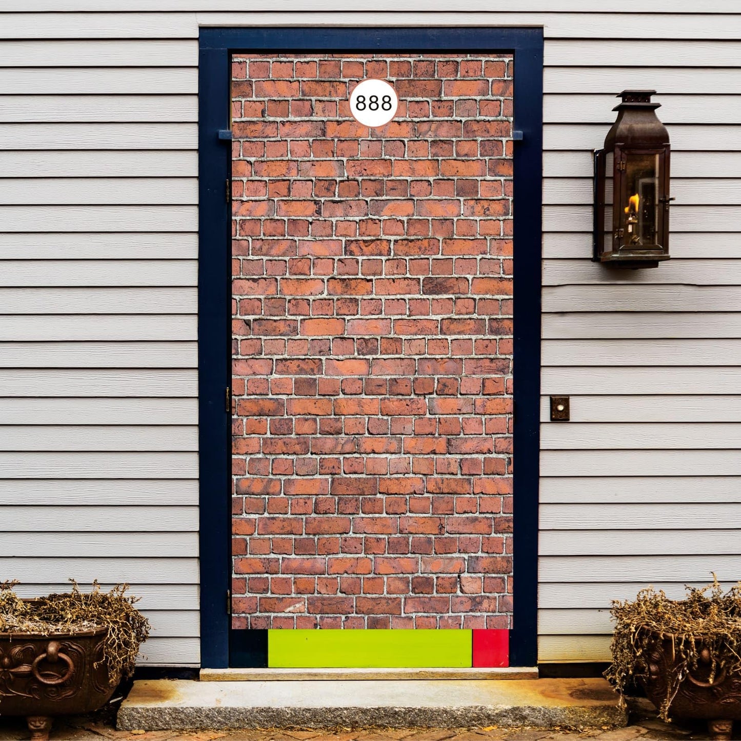 Brick Wall Backdrop,78.7"x 49.2" Inch Door Curtain, Wizard Birthday Party Supplies, Halloween Christmas Themed Party Decorations,Wall Backdrop