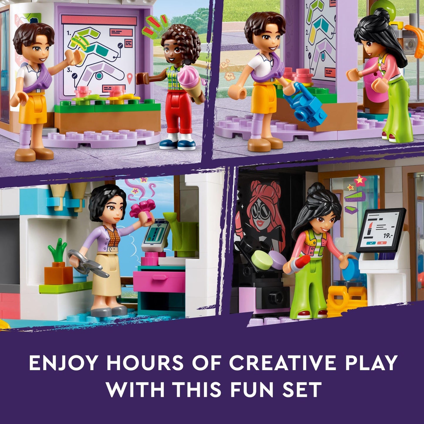 LEGO Friends Heartlake City Shopping Mall Toy, Building Kit with Mini-Doll Accessories for Kids to Build Social Skills and Play Together, Gift Set