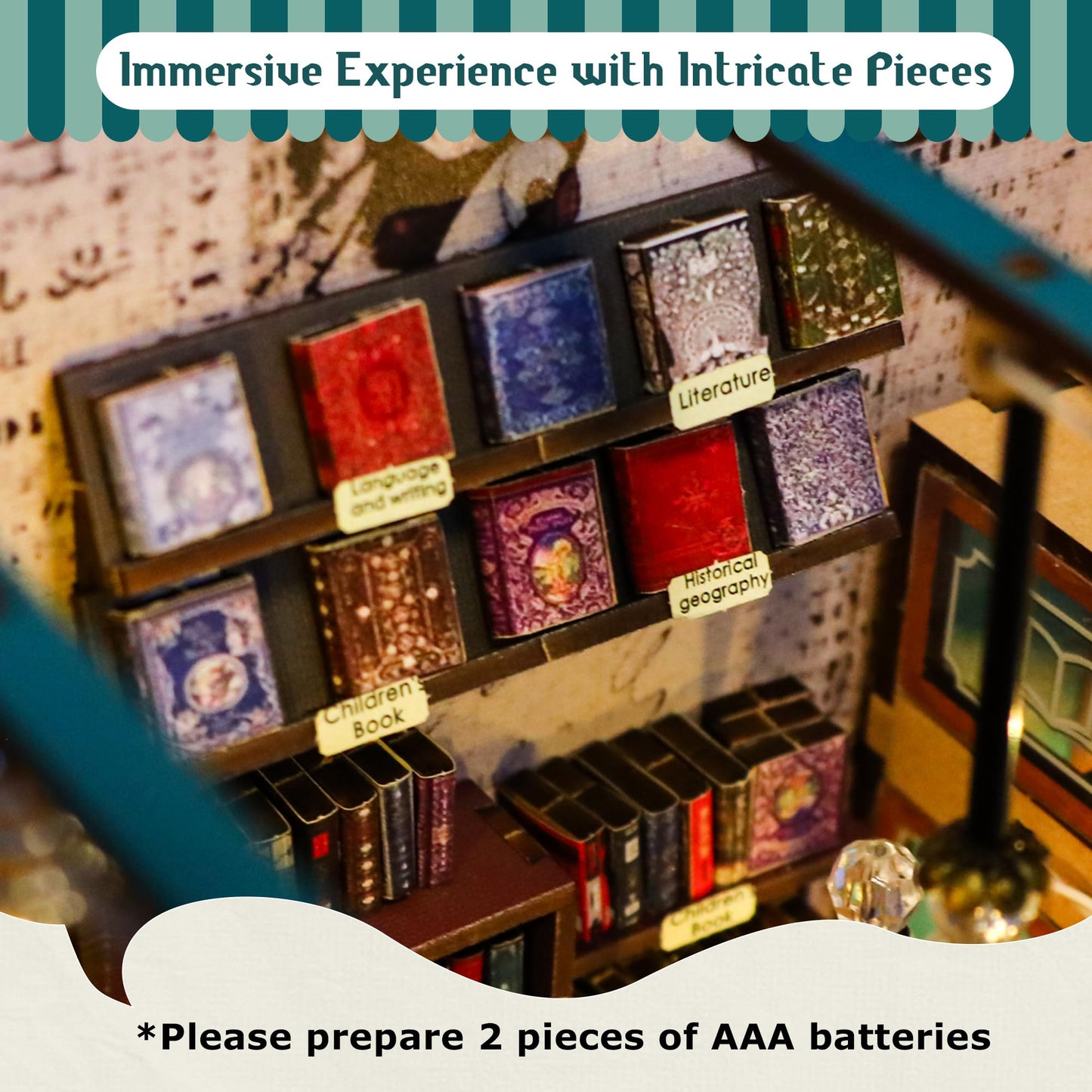 DIY Book Nook, Miniature House Kit with LED Lights (Soul Bookstore)