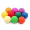 Glaciart One Felt Balls, Wool Pom Poms (10 Pieces) 4 Centimeters - 1.6 Inch, Handmade Felted 10 Colors (Red, Blue, Orange, Yellow, Green, Pink