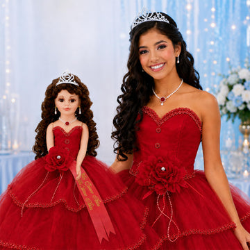 18” Quinceañera Last Doll with Umbrella Dress Stand - Última Muñeca Mis Quince Años Keepsake, Traditional Hispanic Mis 15 Doll, Ceremony & Table