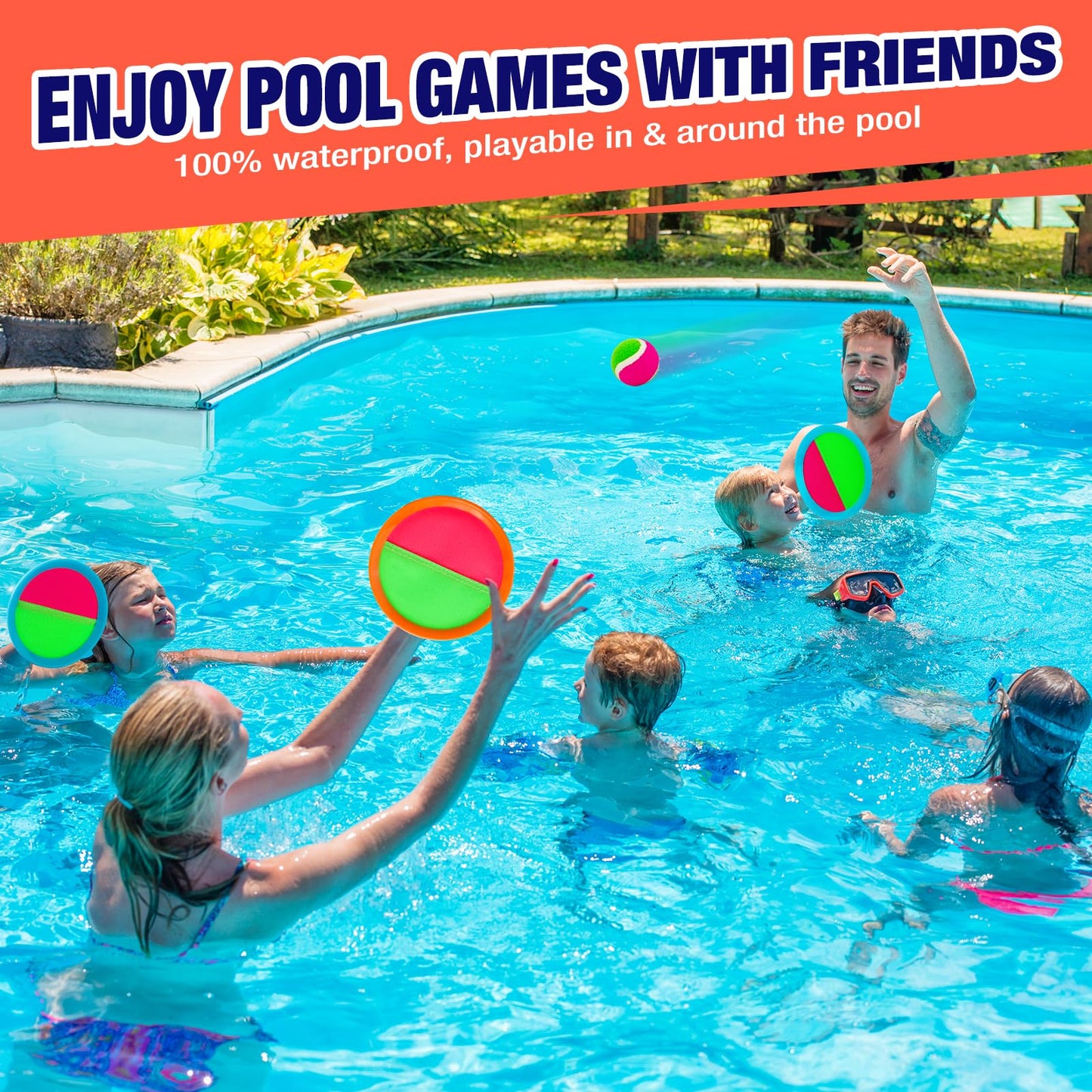 Toss and Catch Ball Game Set for Kids Outdoor Toys Yard Beach Pool Games