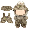 Lukxi 17cm Clothes Set(Only Outfit), Hat & Overalls Set for 6.7inch Doll, Cute Clothes for Dress up Unique Style, Stylish Clothes for Doll (Brown)