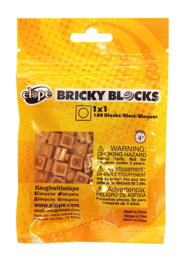 Gold Bricky Blocks 100 Pieces 1x1 Standard